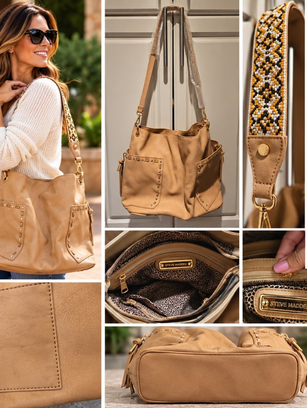 Steve Madden Tan Hobo Shoulder Bag – Multiple Straps